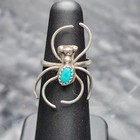 Vintage Navajo Sterling Silver Turquoise Spider Ring Size 4        