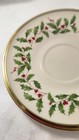New Set Of 4 Lenox Holiday Dimemsion Collection Holly Berry 6  Saucers Only