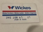 Vintage Wickes Charge Card Furniture Lumber Builders Emporium Store Credit