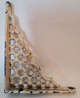 2 Antique Architectural Salvage Cast Metal L Brackets Honeycomb  Chippy   Rusty