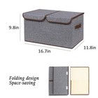 Large Storage Bins Linen Fabric Foldable Basket Cubes Organizer Storage Box D   