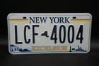 New York Excelsior License Plate W  Random Numbers Blue On White License Plates