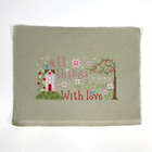 Finished Completed Cross Stitch All Things Grow W  Love Flowers House Tree Quilt