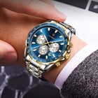 Waterproof Men Chronograph Watch Quartz Wristwatch Luminous Stainless