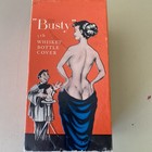Vintage Busty 5th Whiskey Bottle Cover Gag Gift 7   Plastic Bottle Cover W  Box