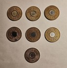 New York City Subway Tokens     Lot Of 7 - Vintage Nycta Brass Tokens - Circulated