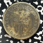 1909-s U s  Philippines 1 Peso Lot t4640 Large Silver Coin  Cleaned