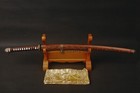 Japanese Officer Saber Samurai Katana Sword Folded Steel Blade Rosewood Scabbard