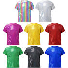 Kids Boys Girls Jazz Cheerleading T-shirt Sequins Tops Fancy Dress Up Hip Hop