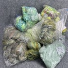 Hand Dyed Merino Wool Roving 1 11 Lbs Random Lot Of Greens Hand Spun Vintage