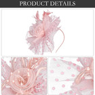 Fascinators Hats For Women 20s Vintage Tea Party Derby Hats Mesh Flower Pink