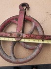 Antique Cast Iron Well Pulley Farm Wheel - Rustic Vintage Steampunk 12-inch