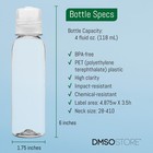 4 Oz Clear Pet Cosmo Plastic Bottle With Clear Twist Top Cap  12 Pack 