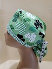 Clovers Decorative St  Patrick s Women s Ponytail Surgical Scrub Hat cap