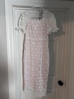 New Sz Med Cololura Elegant Sexy Floral Lace Short Sleeve Bodycon Midi Dress