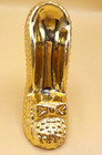 Vintage Porcelain Gold High Heel Shoe Lipstick Tube Case Holder