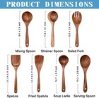 Non-stick Wooden Kitchen Utensil Set - 7 Natural Teak Tools For Cooking