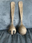 Vintage Pewter Salad Serving Set Spoon And Fork Brutalist