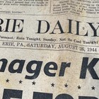 Vintage August 26 1944 Erie Daily Times Newspaper Wwii Yanks Race For Germany
