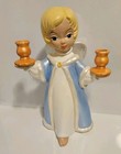Ceramic Angel Candle Holder Vintage Christmas Decor Holds 2 Candles Taper 1977