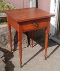 Antique Cherry Wood One Drawer Stand Sheraton Style 1850s Era