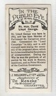 Politics Cigarette Card - Rt Hon David Lloyd George