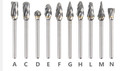 10pcs 1 8  Tct Carbide Burr Rotary Drill Bits Tools Cutter Files Set Shank