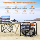 Portable Inverter Generator 4400 Watts Gas Powered Open Frame 30a Rv Outlet For