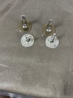 Two Sets If Sterling Silver Cuff Links With Designs Antique