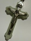 Vintage Italian Rosary Photo Beads Metal Crucifix Bracelet Caplet Catholic Glow
