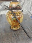 Antique Cambodia   Asian Water Pipe  Ceramic  Brass Stem         rare Collectible     