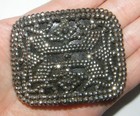 Pr Antique Victorian Vtg Womens French Steel Cut Bead Shoe Clips Buckles France