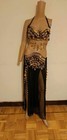 Shiny Full Embroidered Gold Coins Egyptian Belly Dance Dress 2 Piece Bra  Skirt