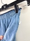 My Little Cozmo Chambray Denim Pull On Ruffle Smocked Shorts Size 6 New