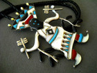 Southwest Multi-stone Native Gaan Dancer Inspired Inlay Silver Tone Bolo Tie 4 