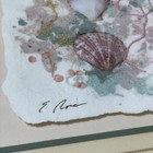 E  Rose Mixed Media Cast Paper Beach Shells Professionally Framed Gold Art