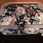 Vnt Pink Sewing Basket Floral Lined Wicker Box Handle Organizer Contents Include