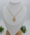 Gold Oval Saint Michael Necklace  14k Gold Plated For Women
