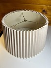 Vintage 1960s 70s Large Pleated Linen Lampshade 19 5  Mid Century Spider Shade