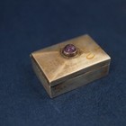 Vintage Mexico Silver Amethyst Cabochon Hinged Pill Box- Free Shipping Usa