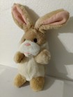 Brown Cream Bunny Rabbit Plush 10  Vtg Russ Berrie Stuffed Animal Writing On Tag