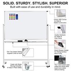 60 x40  Mobile Whiteboard Double-sided Magnetic Large Dry Erase White Board W   