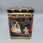 Vintage Chinese Japanese Chinoiserie Hinged Tea Tin Made In England