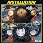 2x 4 5 Inch Chrome Halo Drl Led Spot Fog Passing Light Lamp For Harley Davidson