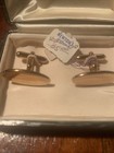 Vtg Swank Aristocrat Cufflinks God Tone Oval New Old Stock In Original Box