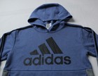 Adidas Boy s Regular Fit Pullover Fleece Hoodie Jl3 Blue Medium  10 12 