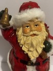 Vintage Santa Claus Bell Figurine Christmas Decor Red Hat Coat Holiday