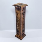 Vintage Style Wood Incense Burner Tower Stick Holder Hand Carved India Rustic
