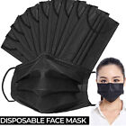 100 Pcs Disposable Face Mask Non Medical Surgical 3 Ply Ear Loop Black Masks Usa