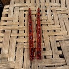 Vintage Red Lucite   Metal Candle Holders  Mid Century Mcm Decor Gold Flake